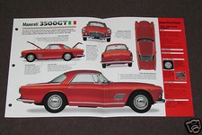 1957-1964 MASERATI 3500GT (1961) CAR SPEC SHEET BROCHURE PHOTO BOOKLET picture
