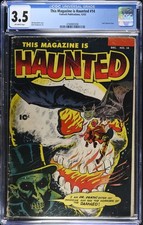 THIS MAGAZINE IS HAUNTED #14 (1953) CGC 3.5 OW CLASSIC G.A. BURNING SKULL COVER picture