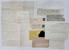1870s antique HANDWRITTEN LETTERS crawfordsville in CLARA TENNEY MILFORD archive picture