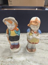 Vintage Occupied Japan Boy & Girl Hummel Style Salt & Pepper Shakers Post WWII picture
