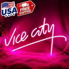 Vice City Neon Sign Handwritten letters for Wall Decor USB LED Neon Light Sign  picture