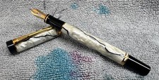 1990's PARKER DUOFOLD INTERNATIONAL BLACK & PEARL 18K  M  NIB - Near Mint picture