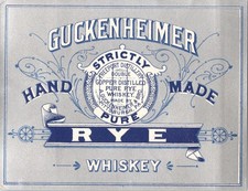 GUCKENHEIMER Pure Rye Whiskey - Original Vintage Label picture