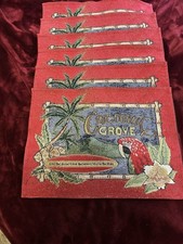 Six Vintage Cotten Sown Cocoanut Grove Placemats In Mint Condition Rare Gorgeous picture
