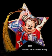 Walt Disney 3D Mickey Mouse Porcelain Star Ornament An American Tradition 2008 picture