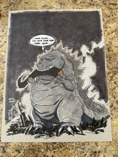 Tom Hodges Signed Godzilla Sketch picture