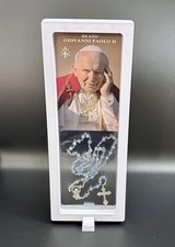 Pope John Paul II Commemorative Framed Display - Rosary & Holy Card - Vatican picture
