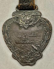ANTIQUE WWI UNITED STATES NAVY WAR DECLARATION WATCH FOB MARITIME MILITARIA picture