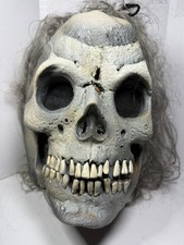 Vintage Gray Zombie Dead Skull Mask Fair Condition With DamagesHalloween  (H036) picture