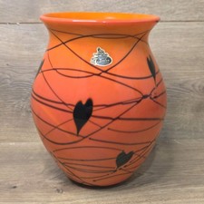 Fenton Bittersweet Orange Hanging Hearts Vase Robert Barber 458/750 picture