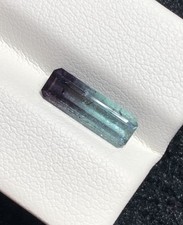 1.50ct natural black & blue long cut faceted tourmaline 12.3mm picture