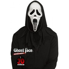 Scream Ghost Face 30th Anniversary Mask/ Shroud  Adult Glow in the Dark picture