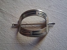 Vintage 1960s-70s ZUNI NAVAJO STER SILVER STAMPED PONYTAIL HAIR HOLDER W SLIDER picture