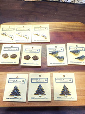  lot unique nature vtg. Novelty Wood Buttons  Birds,Fish, pinecones, trees  picture