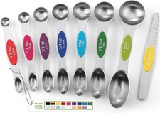 Spring Chef Stainless Steel Magnetic Measuring Spoons Set of 8 Multicolor picture