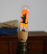 Vintage Art Deco Lamp Aerolux Filament Light bulb Scottie Dog Antique Orange picture