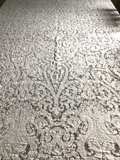 Vintage Beige Lace Tablecloth Quaker?  62 x 80 Crafts Cutter picture