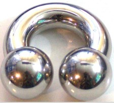 1 -00g 7/8 inch Big Ball 19mm Prince Albert Weight Ring 316L Surgical Steel Sexy picture