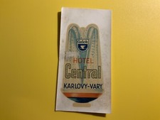 Hotel Central Karlovy-Vary Czechoslovakia Vintage Window Luggage Decal Label picture