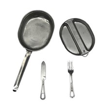 USGI Stainless Steal Mess Kit with Knife/Fork Utensils - Made in USA picture