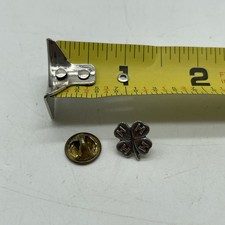 Vintage 4H Clover Pin Sterling Silver 4H Youth Group Award Pin  picture