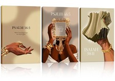 Omerecal Framed 3 Pcs Funky Black Girl Money Wall Art African American Black ... picture