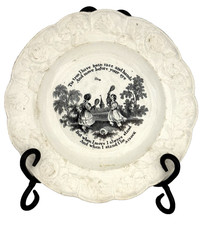 mid 19th c. Staffordshire Black Transferware Pearlware 8