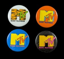 x4 Original MTV Music Television Pinback Button Set 1.15