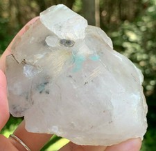 BEAUTIFUL LARGE AJOITE IN UNIQUELY TERMINATED SELF HEALED QUARTZ CRYSTAL 873ct picture