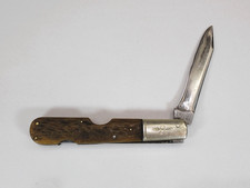 Antique Russell Barlow Pocket Knife No Nail Nick Easy Open Rare Bone Handle picture
