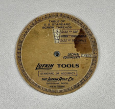 Vintage 1935 Lufkin Tools Standard Screw Threads Slide Calculator picture