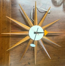 George Nelson Original Wall Clock Sunburst Howard Miller Electric  picture