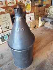 Vintage G.P.O Oval 1/2 Gallon Oil Petrol Can - Handle & Brass Screw Stopper picture