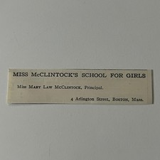 Miss McClintock's School For Girls Mary McClintock Boston MA 1917 Ad SAI8-S30 picture