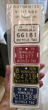 1972-1975 Honolulu Hawaii Bicycle License Plates Tags Set of 4 Vintage Aluminum picture