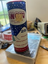 NATIONAL TINSEL MFG Sealed Can Christmas White Snow MICA FLAKES 3 Ounces VINTAGE picture