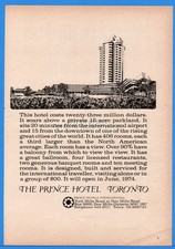 1974 Prince Hotel Toronto ON Opening June Don Mills Rd $23M 406 Rooms Art Ad picture