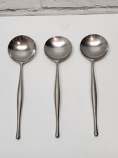 VINTAGE TOWLE LAUFFER STAINLESS DESIGN 3 III MID CENTURY NORWAY SOUP SPOON picture