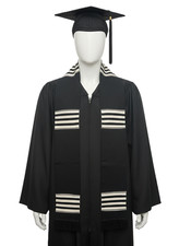Black White Kente Stole, Authentic Kente made in Ghana, Graduation Ceremonial picture