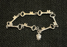 VINTAGE Kappa Kappa Gamma sorority sterling silver key link crest bracelet OLD picture