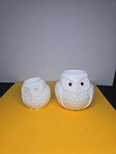 PARTYLITE NATURE'S LOVE MAMA & BABY OWLS  CANDLE HOLDERS #P91627 & P91628 . picture