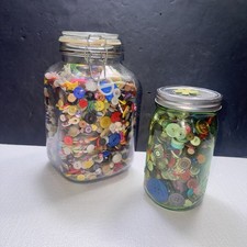 Huge Vintage Button Lot 8+ Lbs Mixed Sewing Craft Buttons Glass Plastic Metal picture