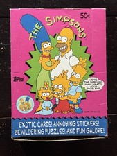 Vintage 1990 Topps Simpsons Wax Box 36 Sealed Packs BART-MAN picture