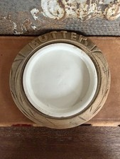 Vintage English Carved Wood Butter Board with an Ironstone Insert picture