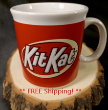 Vintage Galerie Licensed Kit Kat Coffee Mug 11oz Red Ceramic Embossed Novelty picture