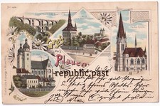 Litho Postcard Plauen Elsterthalbrücke, Church, Saxony 1900 (P38) picture