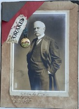 Joseph B Foraker OH Governor Signed Photo w Ribbon & Cello Charm 1916 picture