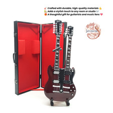 Miniature Double Neck Electric Guitar 1/4 Scale with Hard Case picture