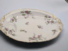 VTG Haviland Limoges SYLVIA White Pink Flower China Gold Trim 16