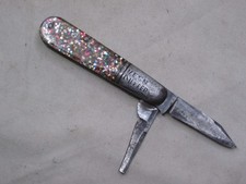 rare KEEN KUTTER sparkle glitter handle double blade folding pocket knife picture